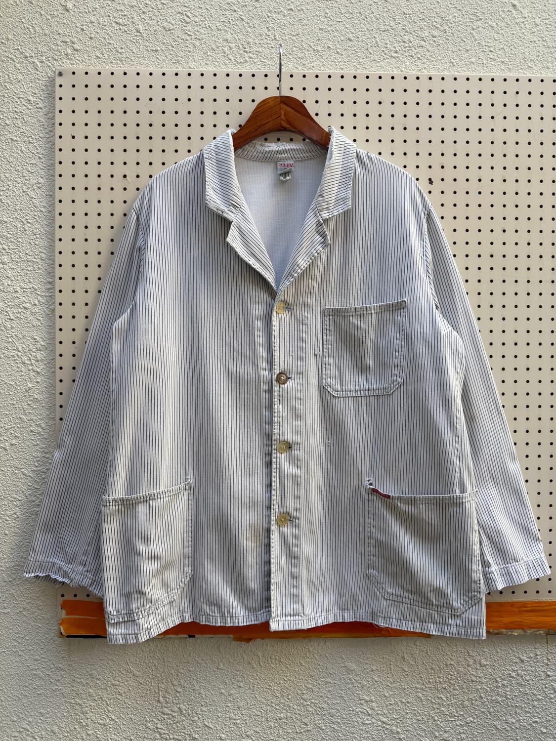 1980s EURO KARBA HICKORY STRIPE 프렌치워크자켓 상품이미지1