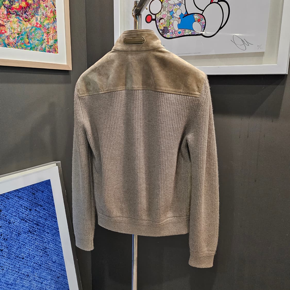 톰포드 램스킨 스웨이드 헤링본 니트집업자켓 상품이미지3