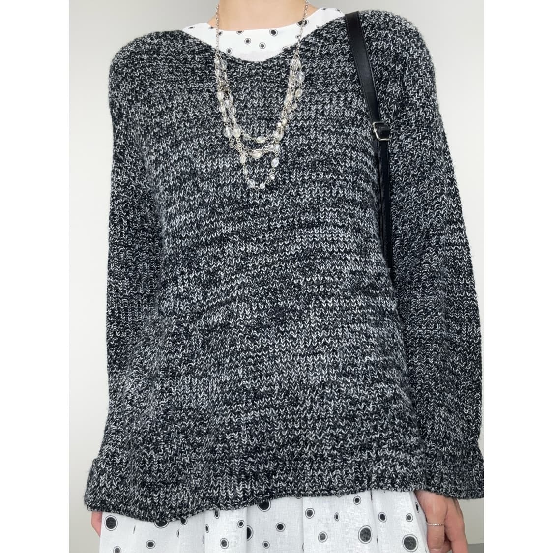 빈티지 차콜 울 니트 스웨터 상품이미지1