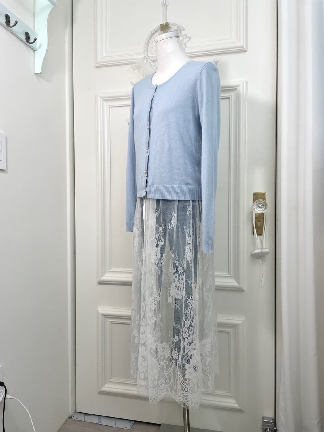 lace bow banding wrap skirt 상품이미지5