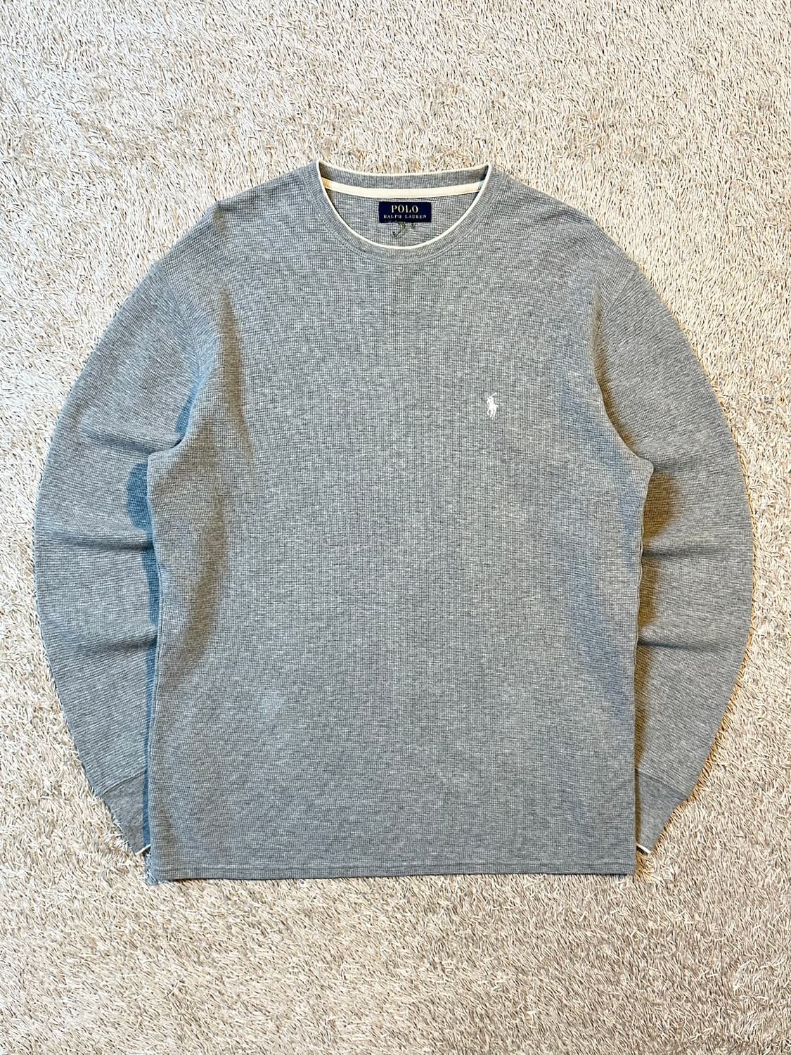 폴로 랄프로렌 POLO 신형 화이트포니 와플 롱슬리브 그레이 상품이미지1