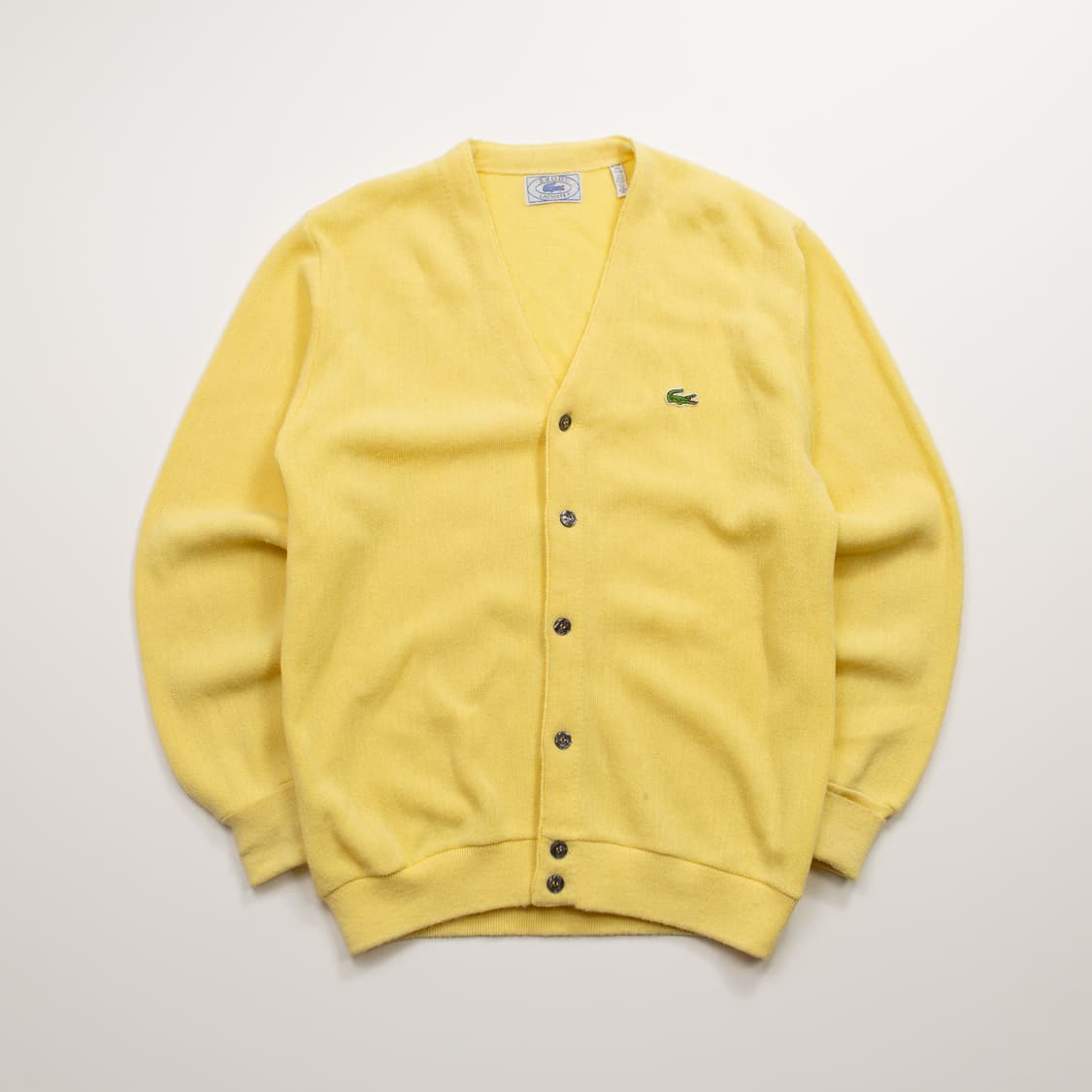 70s IZOD 라코스테 아크릴 가디건 옐로우 상품이미지2