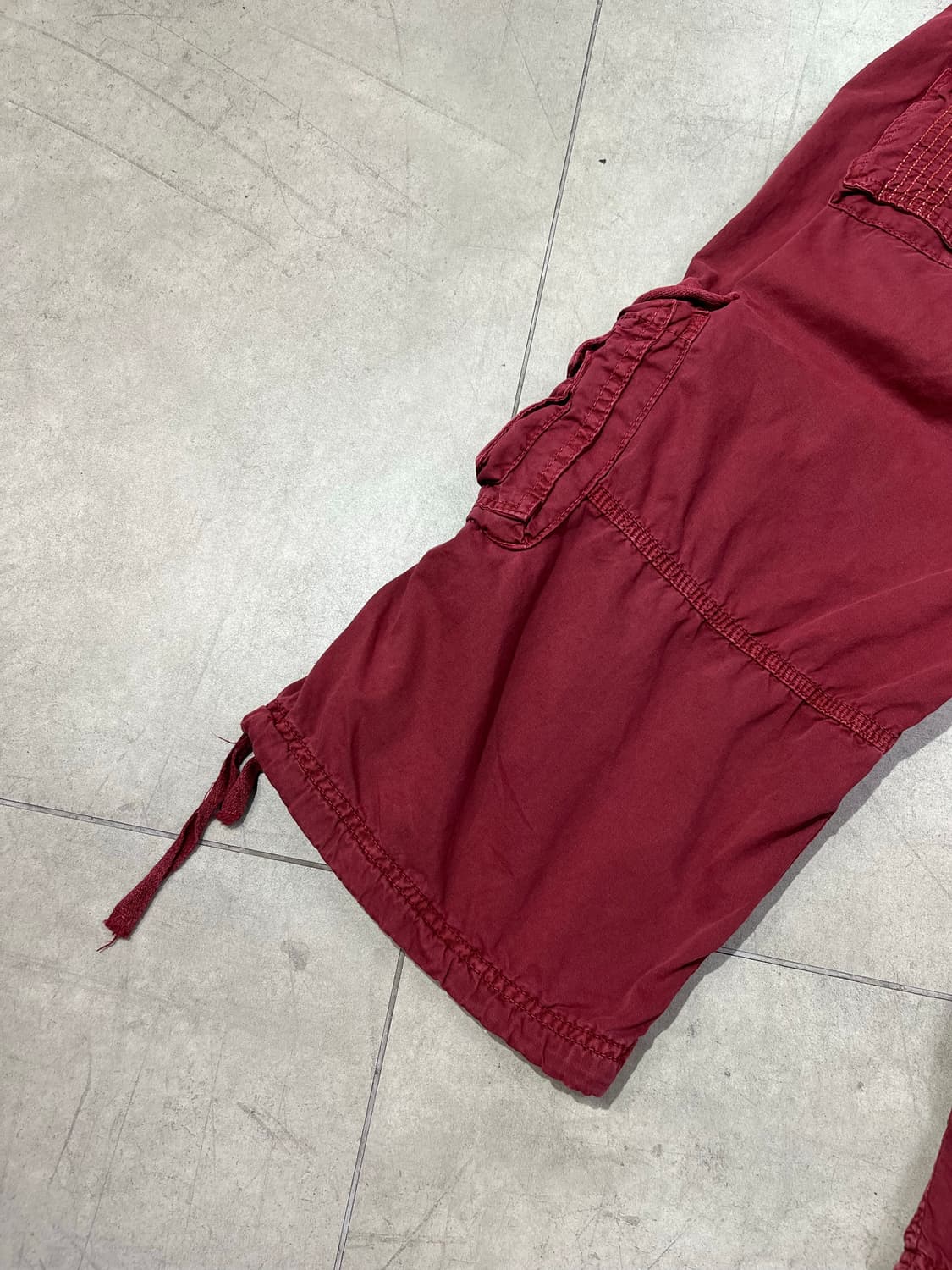 일본 빈티지 락펑크 버건디 카고 숏팬츠 반바지 상품이미지7