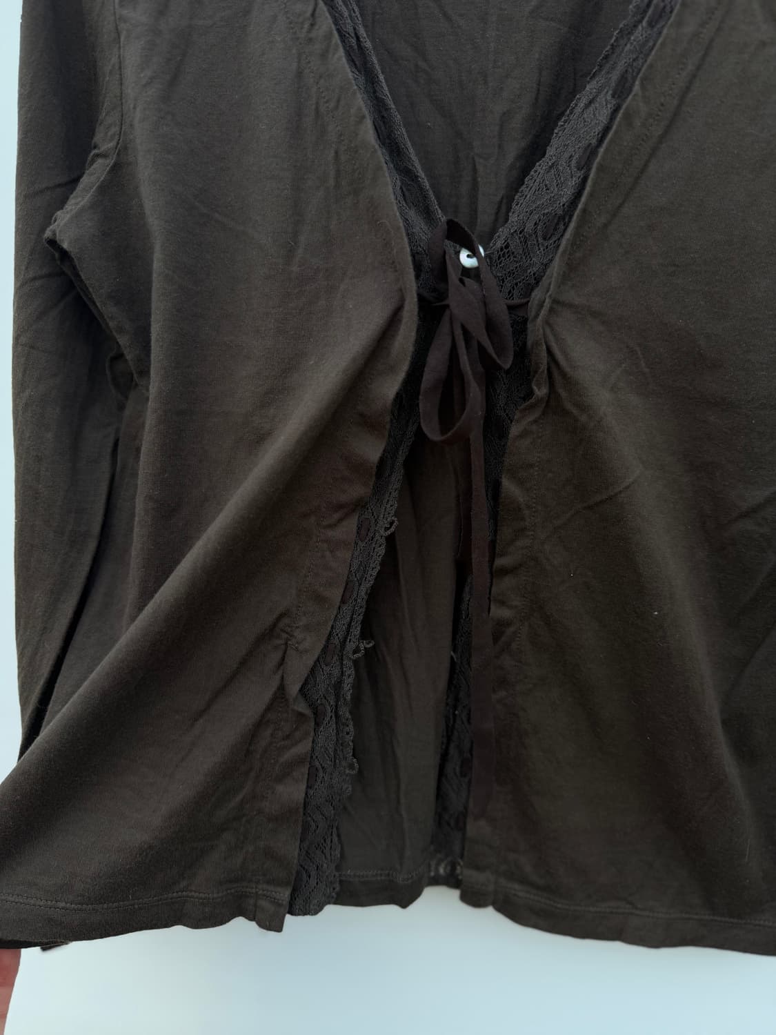 프릴 카키 가디건 탑 상품이미지2