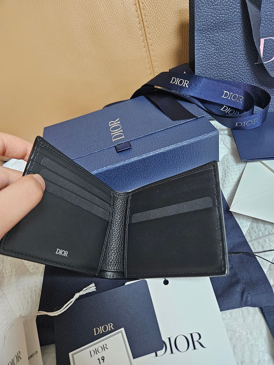 디올 CD 아이콘 반지갑 블랙 상품이미지5