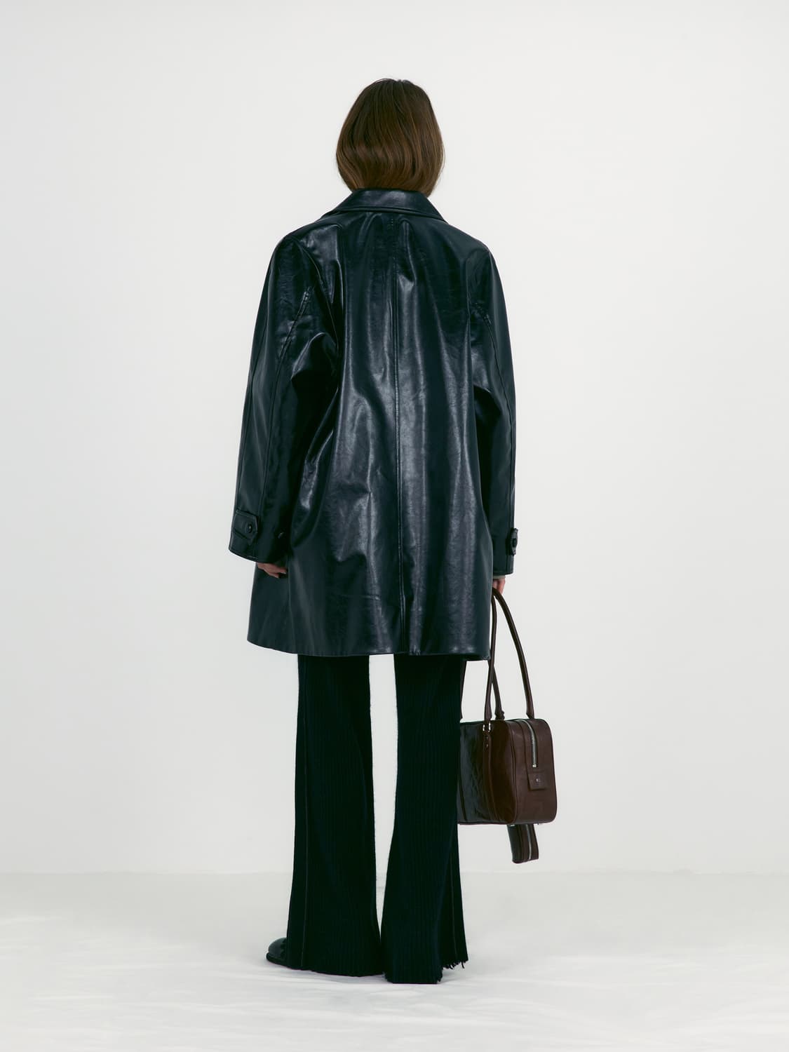 로우클래식 TEXTURED LEATHER HALF COAT 레더 자켓 상품이미지3