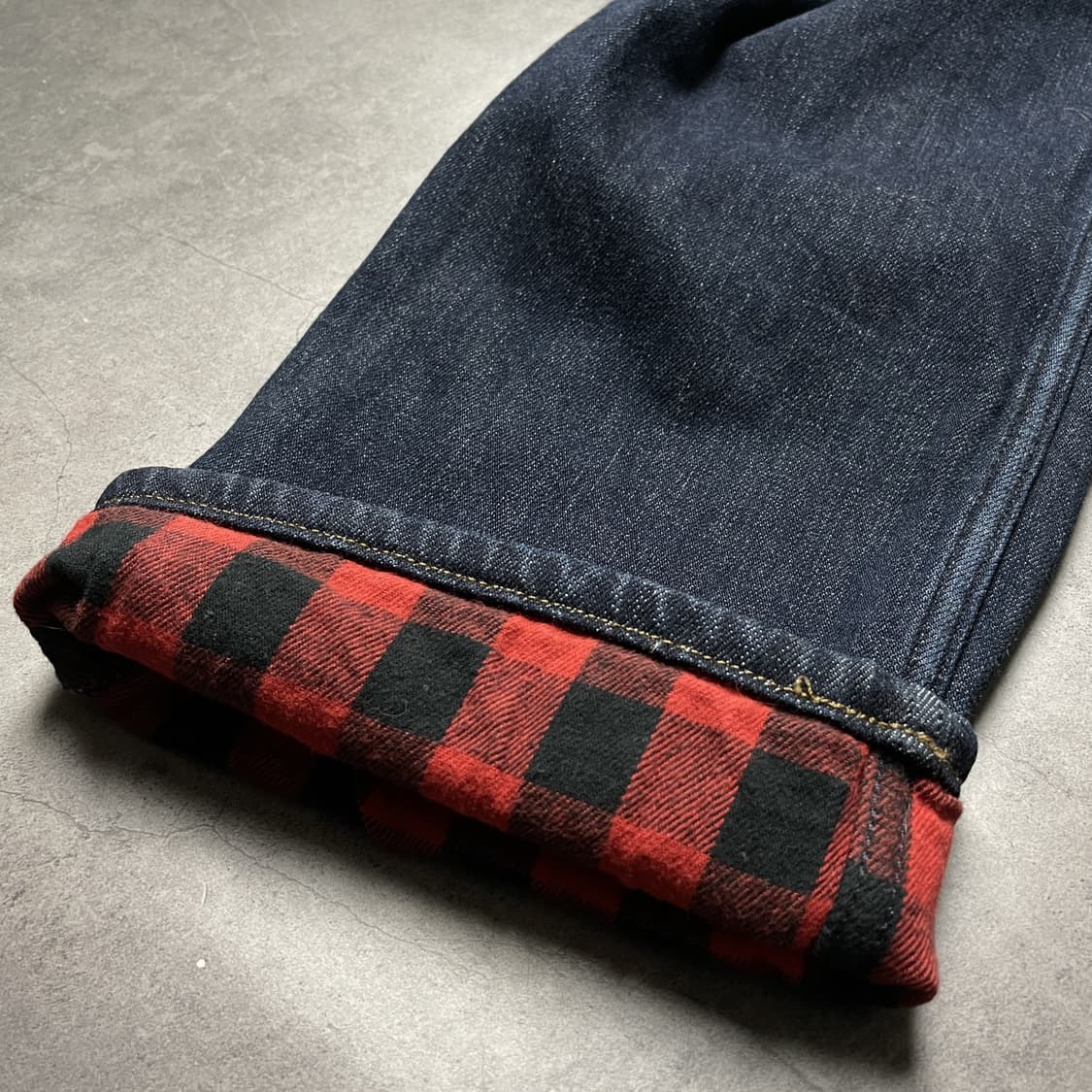 CARHARTT 칼하트 체크 플란넬 인디고 데님 워크 팬츠 A00877 상품이미지8