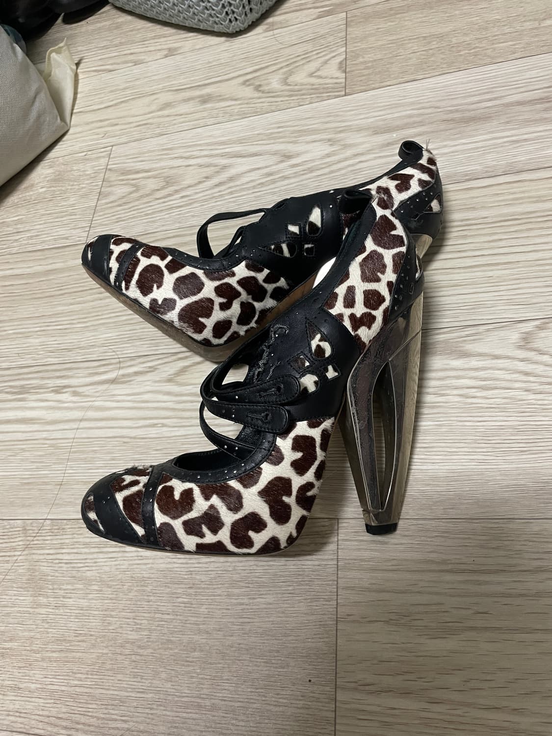 레오파드 송치 하이힐 상품이미지1
