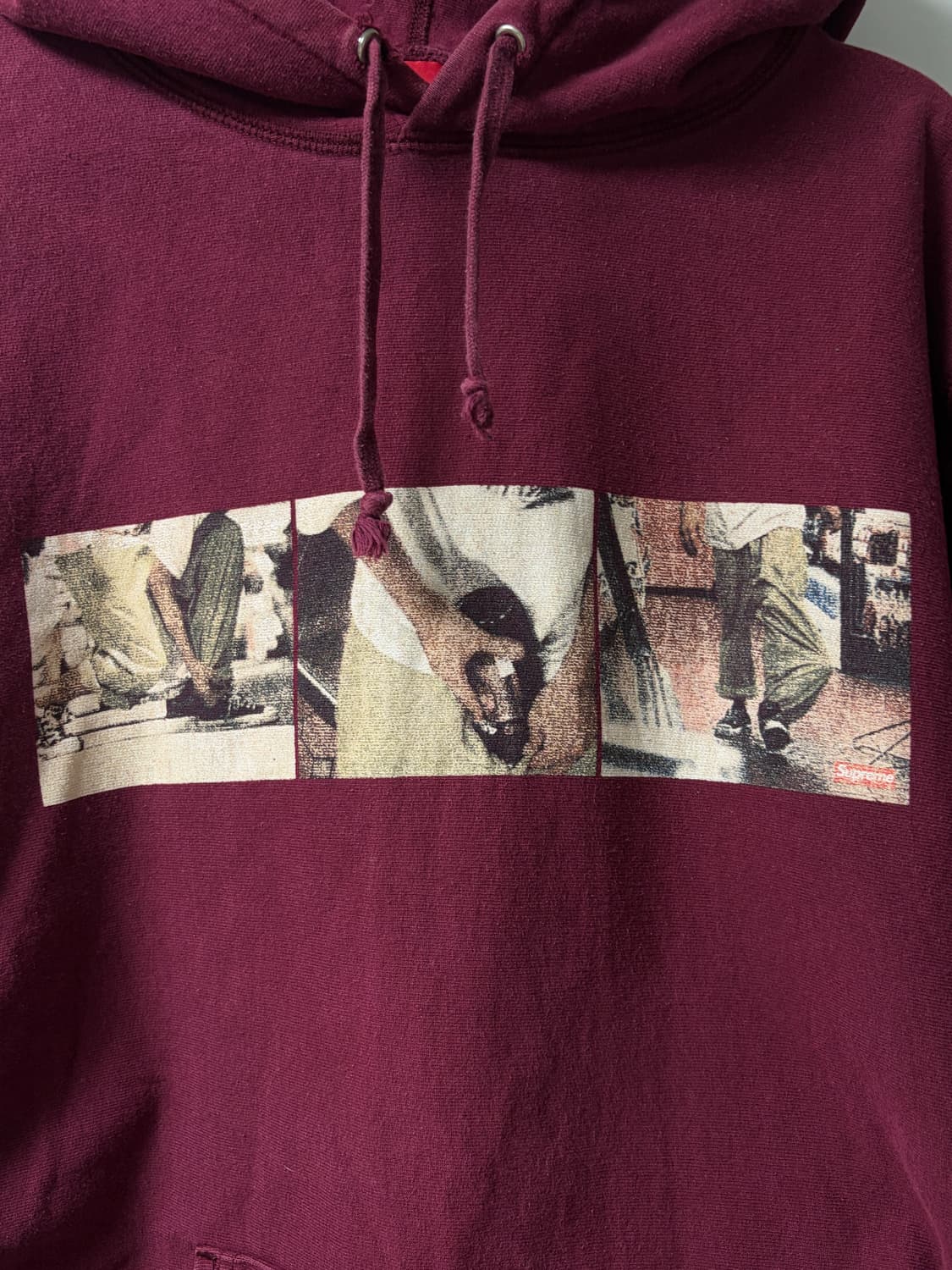 15ss 슈프림 X 래리 클락 키즈 버건디 후드 상품이미지2