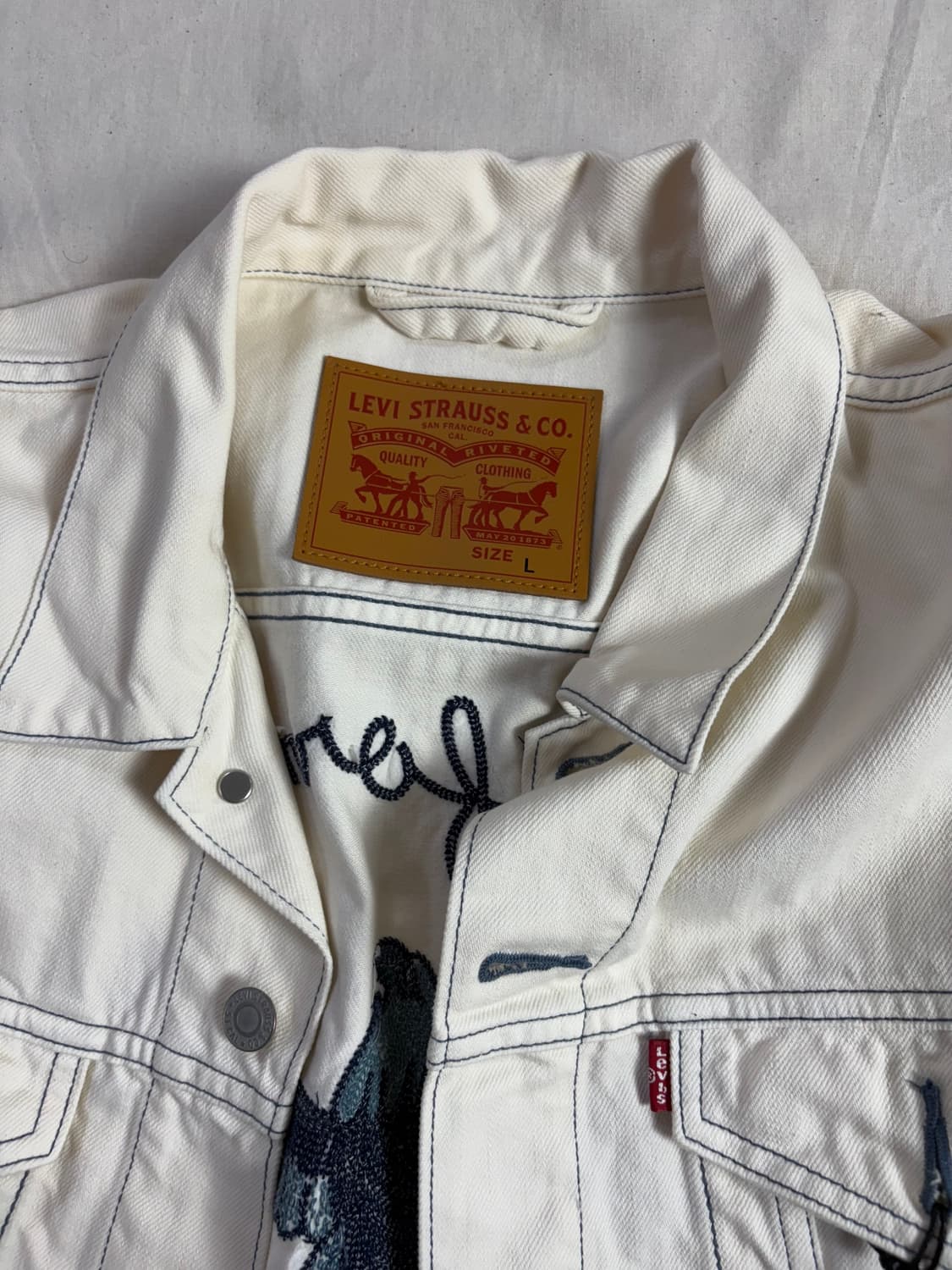 Levis Japan 리바이스 재팬 캘리포니아 자수 데님 트러커 자켓 L 상품이미지5