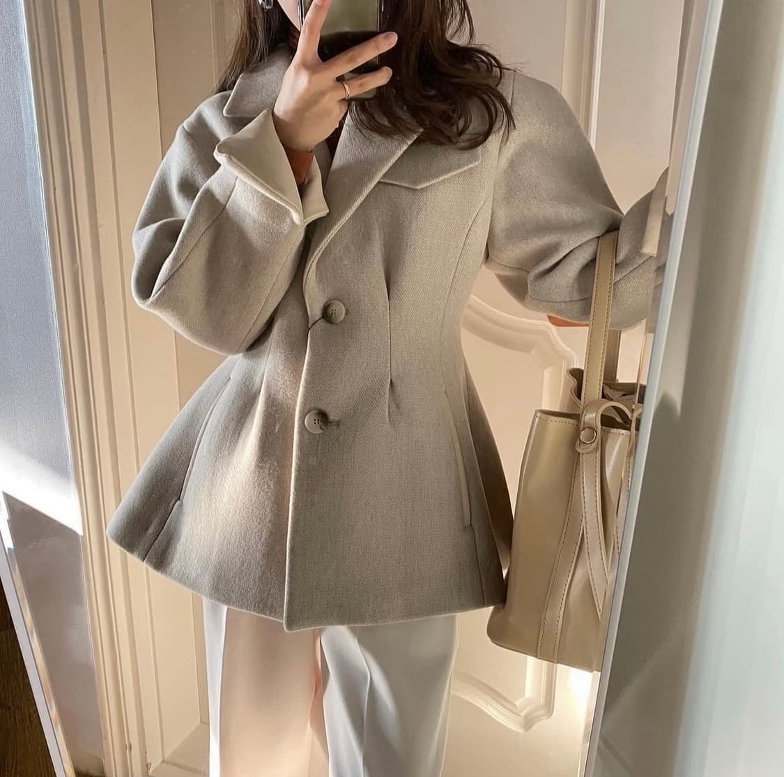 택O) 앤유 옥수 자켓 오트밀 [윤아, 문가영 착용] 상품이미지5