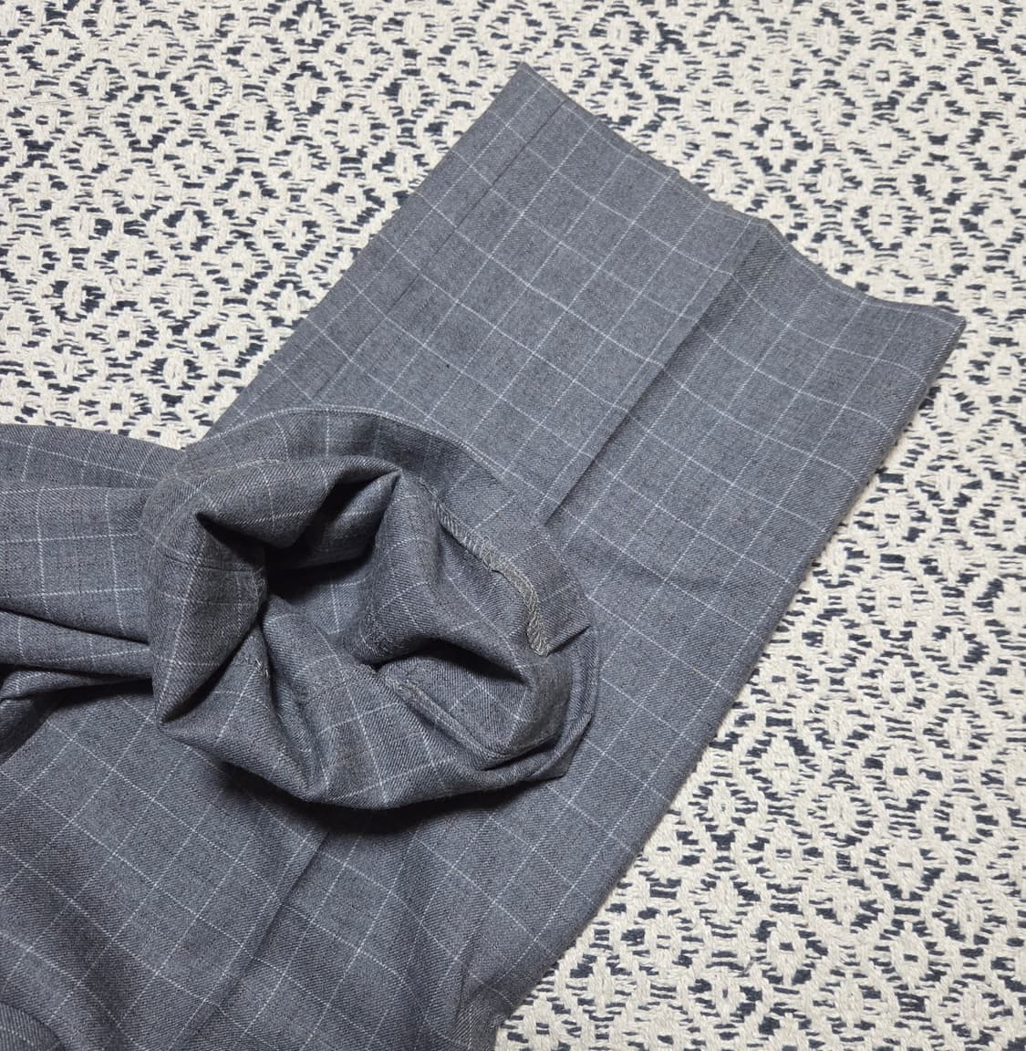 마리끌레르 옴므 체크 울 슬랙스 그레이 32~34 상품이미지7