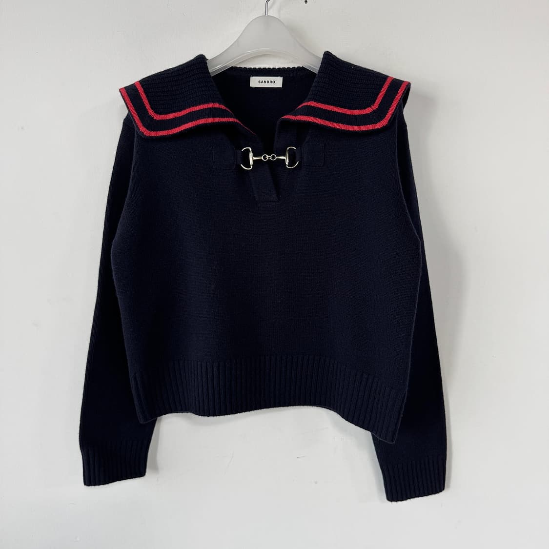 산드로 23 세일러 카라 홀스빗 니트 스웨터 상품이미지3