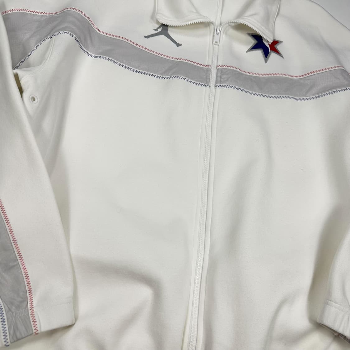 조던 x nba 올스타 화이트 코튼 트랙탑 져지 (실측 XL) 상품이미지5