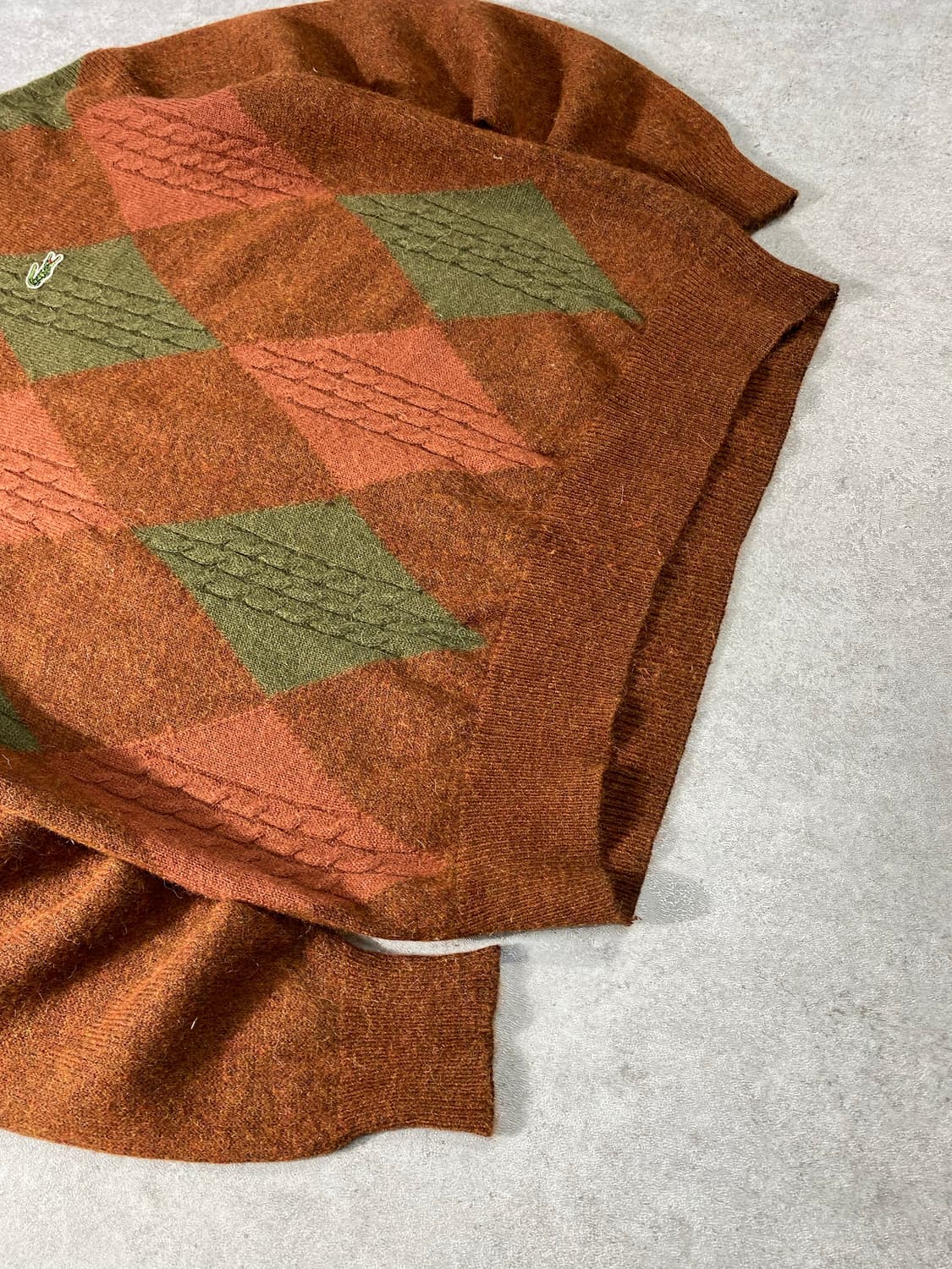 [95] 90s Lacoste 라코스테 빈티지 브라운 울 니트 상품이미지4