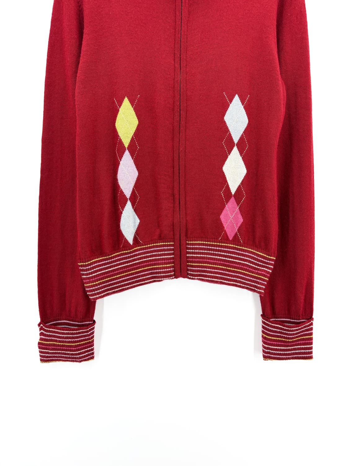 빈티지 아가일 체크 니트 집업  상품이미지3