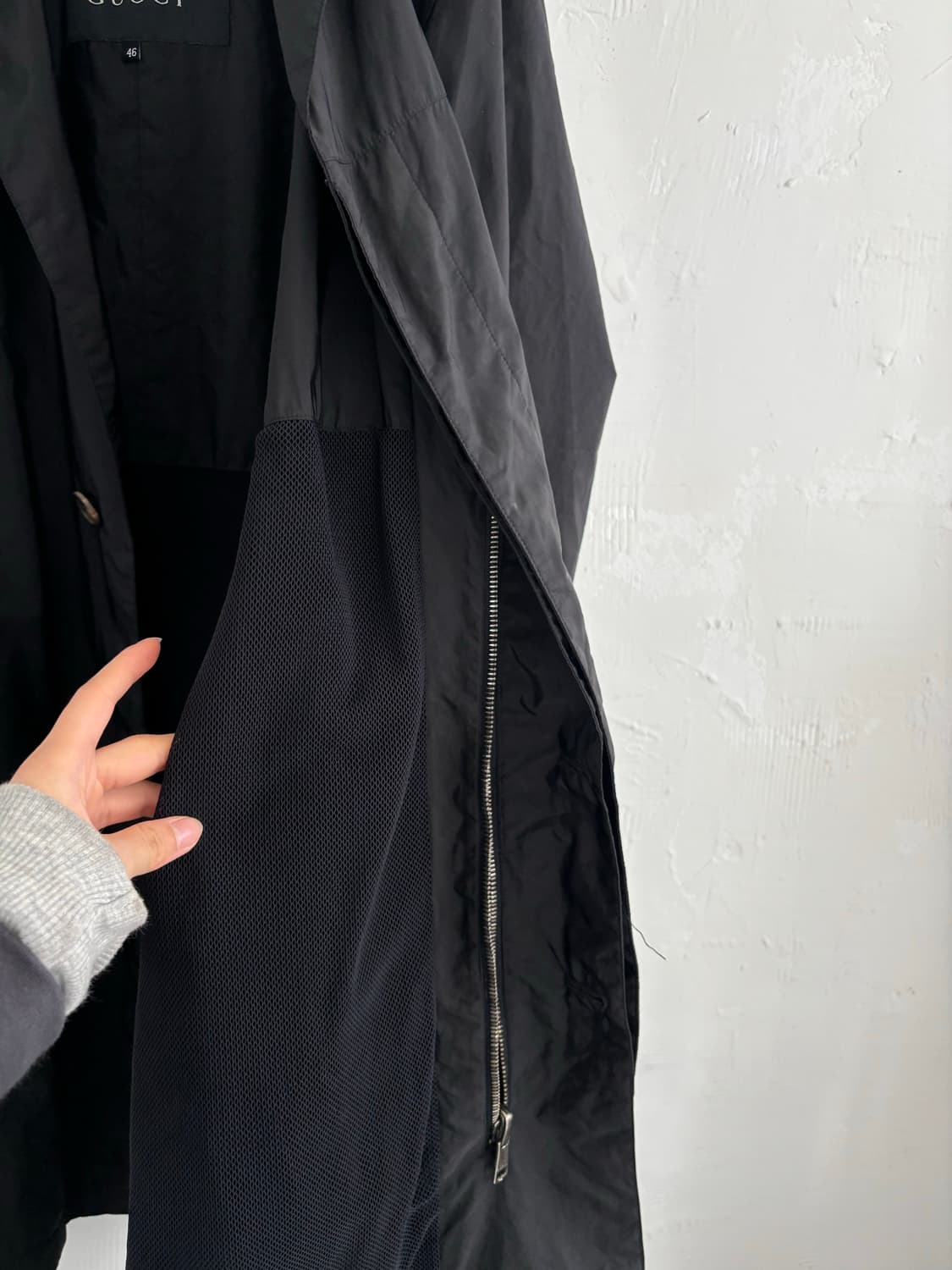 Gucci 구찌 패커블 블랙 나일론 코트 상품이미지7