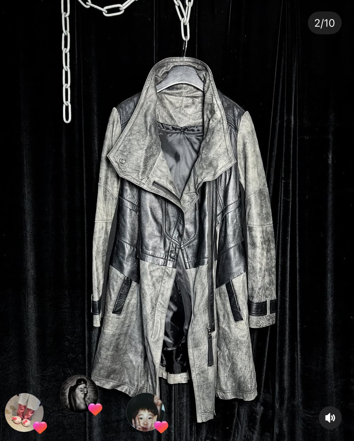 레더 하이넥 코트 상품이미지2