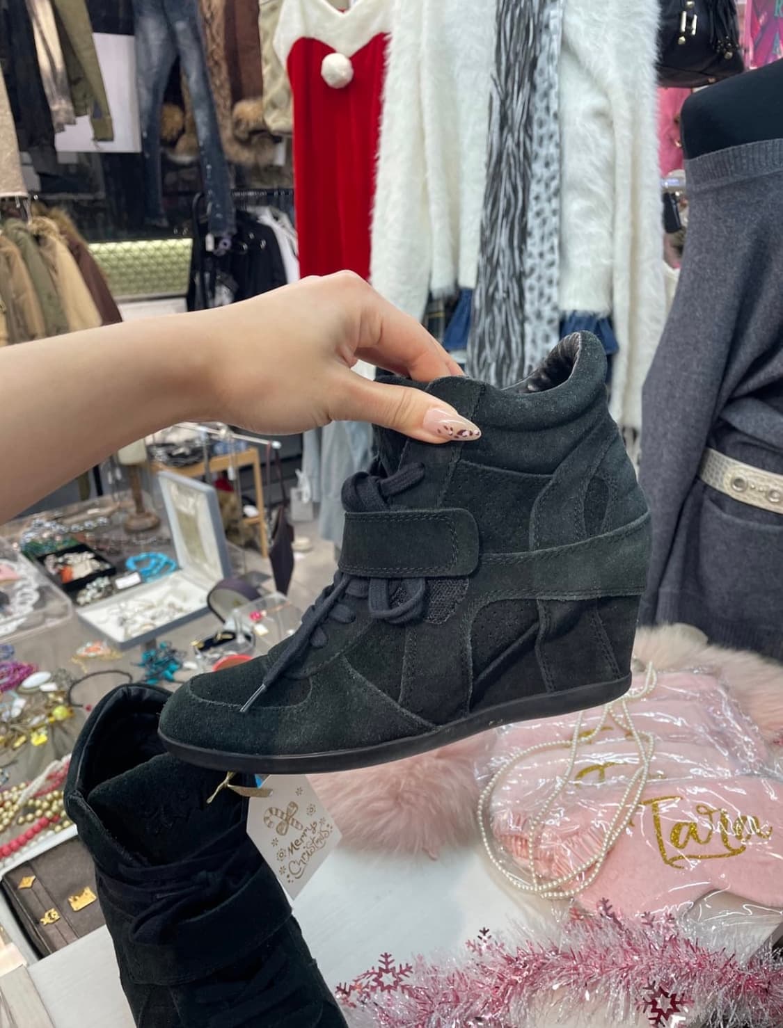 Ash 아쉬 블랙 보위 웨지힐 스니커즈 상품이미지2