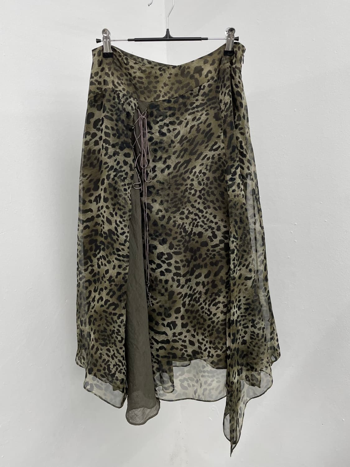 그린 레오파드 아일렛 쉬폰 스커트 상품이미지2