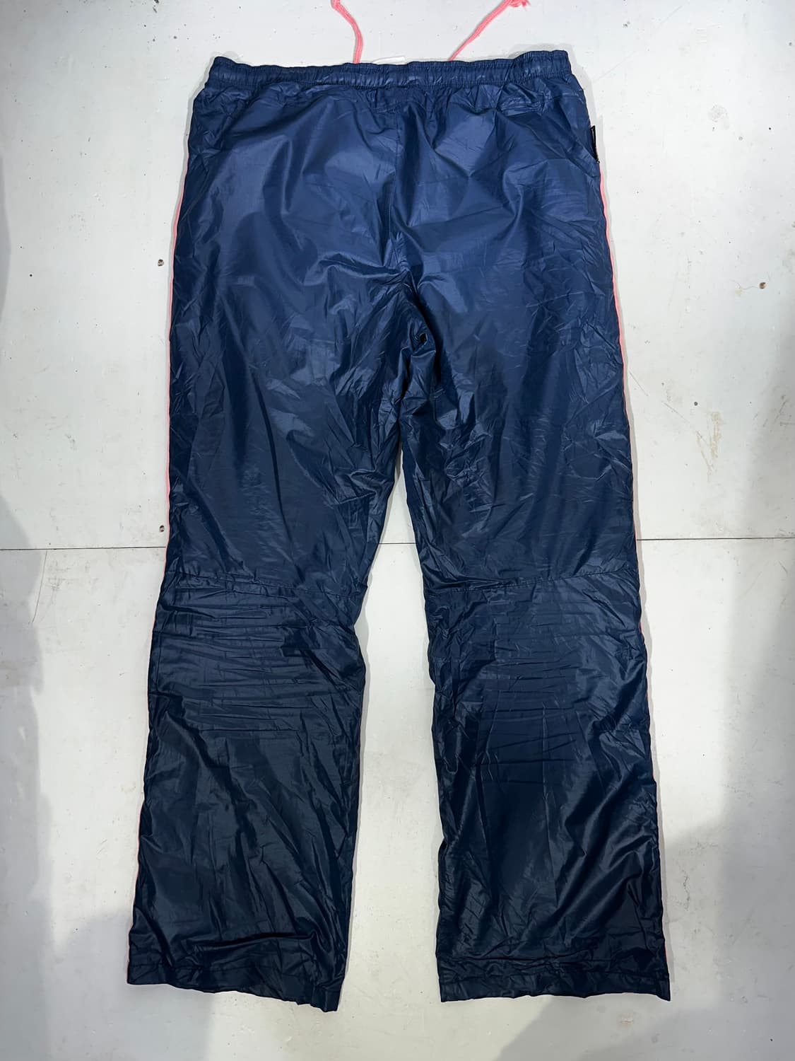 아디다스 네이비 핑크 삼선 스몰 로고 와이드 트랙 팬츠 L 상품이미지5