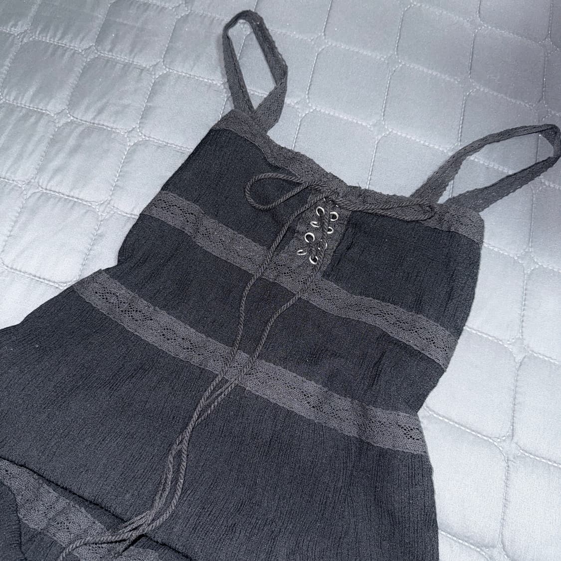 VINTAGE 블랙 아일렛 롱원피스 고스 펑크 갸루 상품이미지1