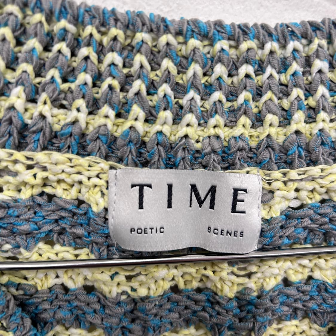 타임 아트 패턴 투톤 브이넥 니트 베스트 상품이미지3