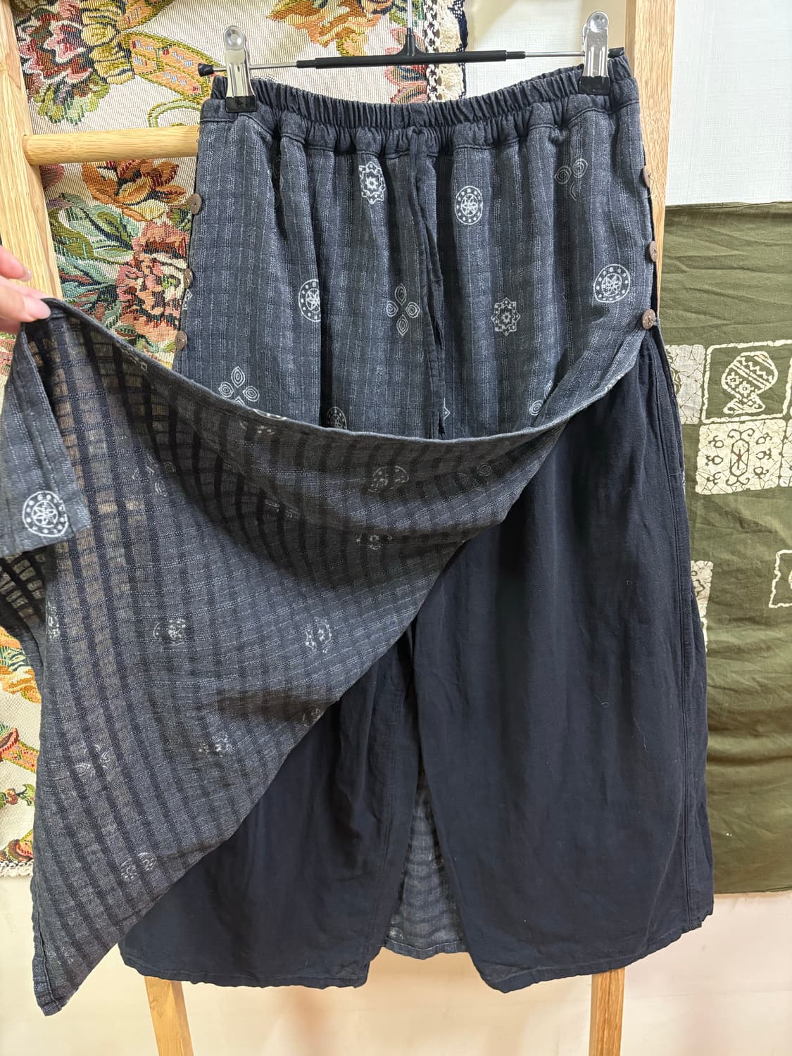 히피 에스닉 오리엔탈 패턴 치마 바지 상품이미지3