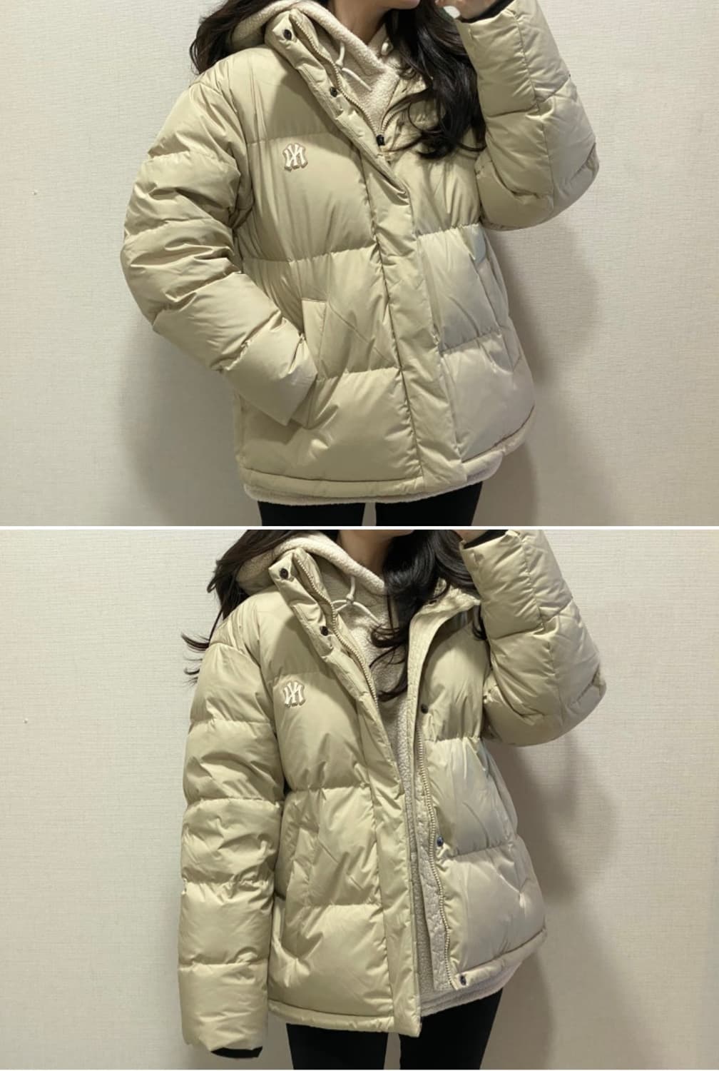 MLB 남녀공용 베이직 덕다운 숏패딩 XS 상품이미지6