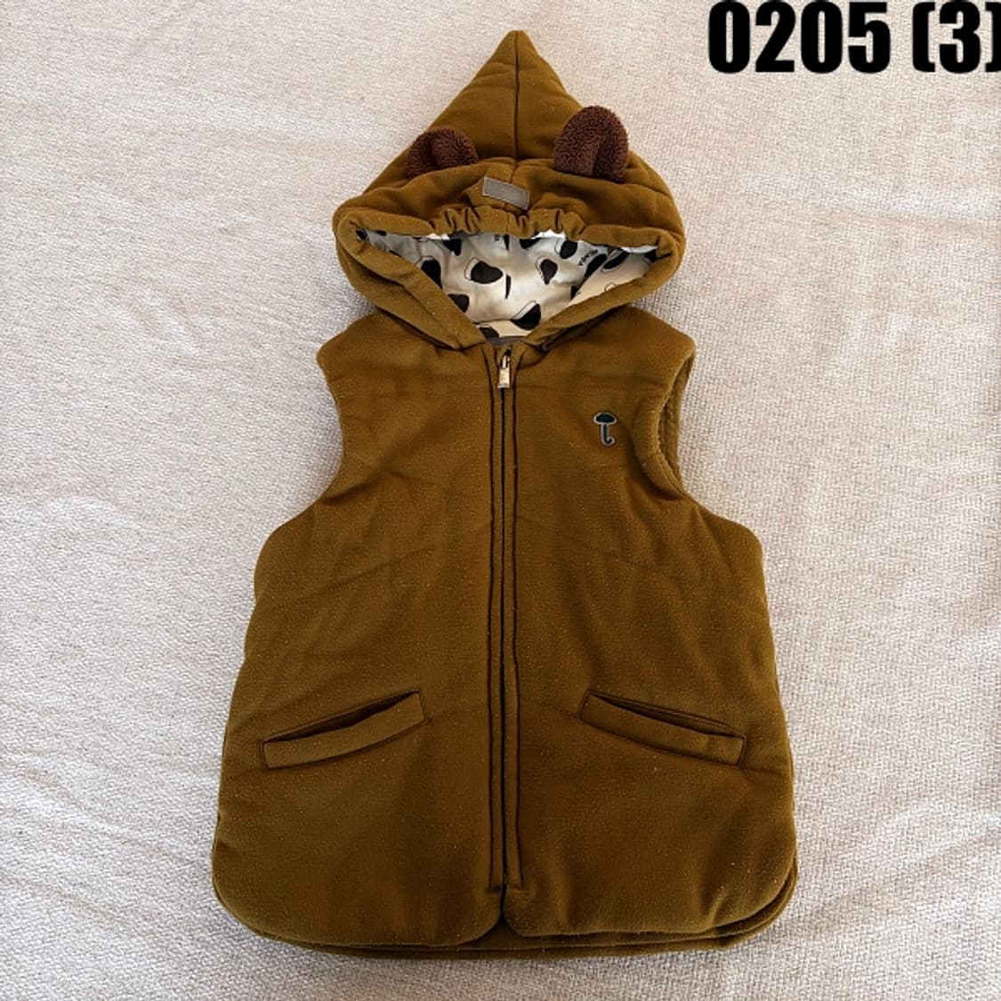 [120] 모이몰른 키즈 곰돌이 후드 도톰 조끼 베스트 0205(3) 상품이미지1