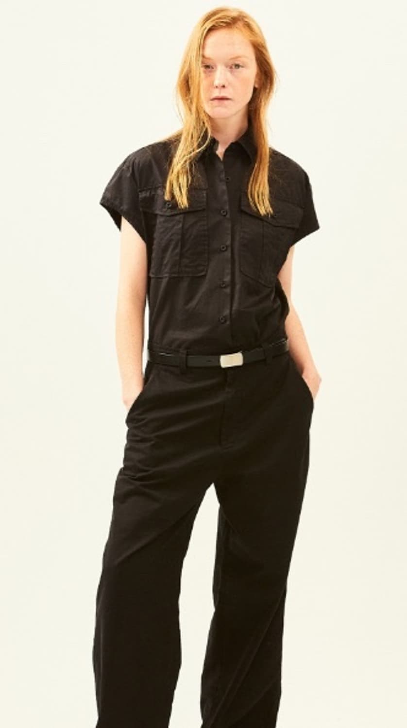 라벨아카이브 셔츠 Jade short sleeve shirt black 상품이미지2