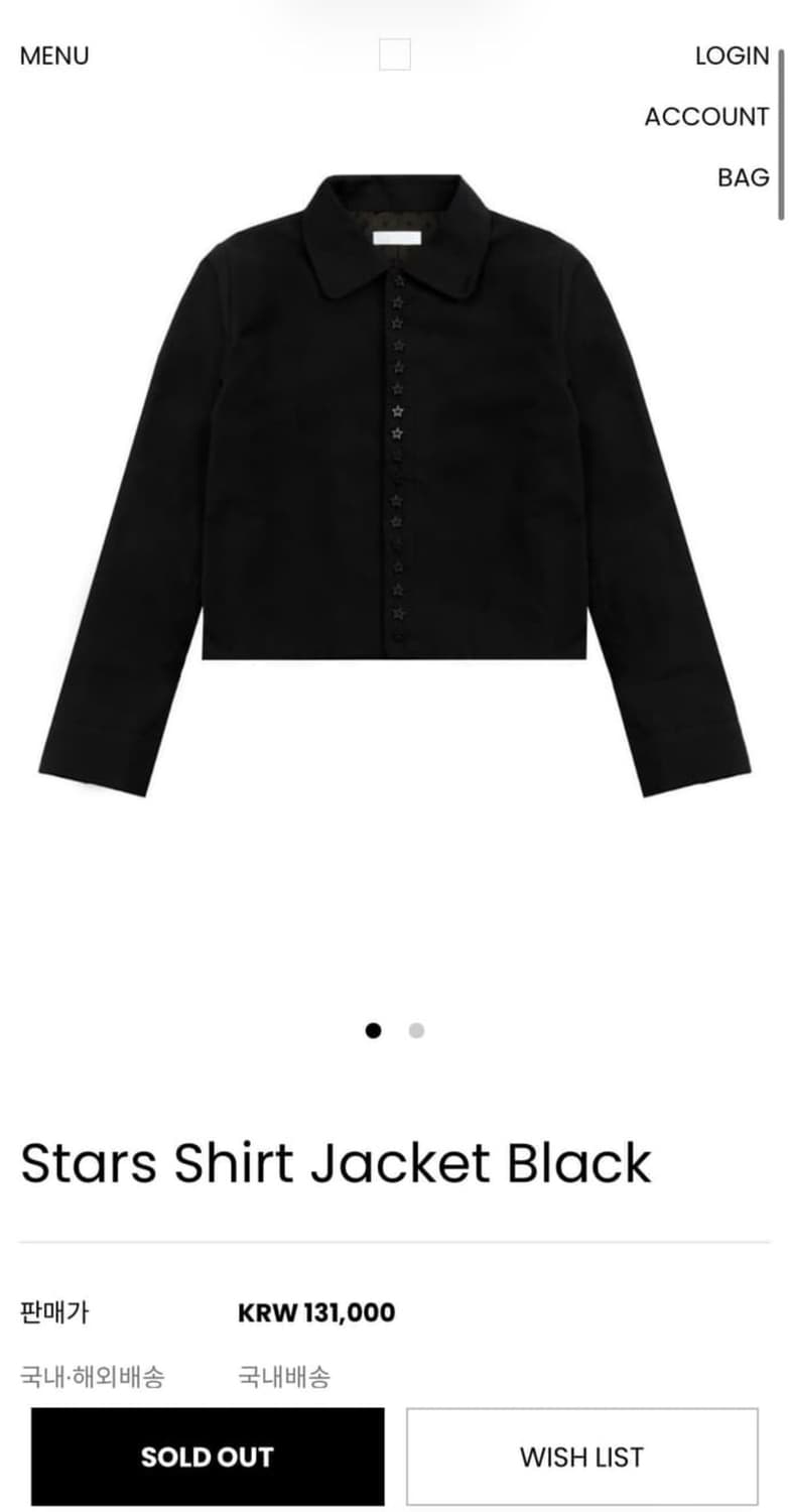 OSHIGH Stars Shirt Jacket Black 상품이미지2