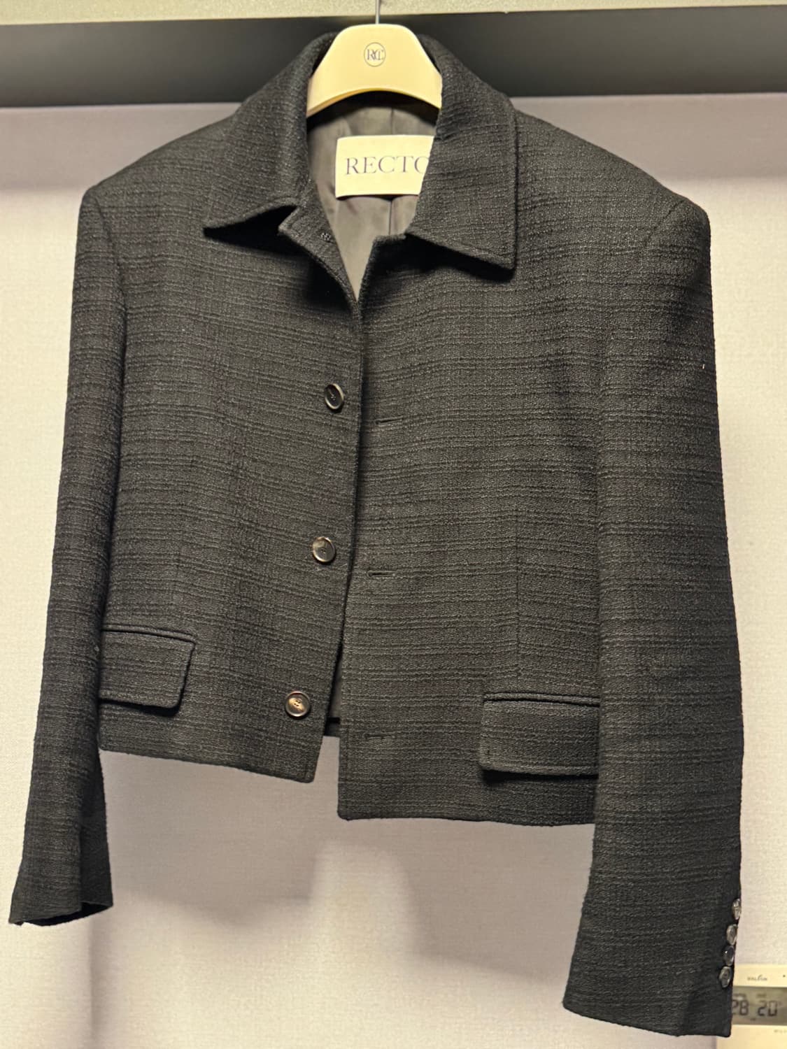 렉토 24ss 이카로 트위드 자켓 black s size 상품이미지2