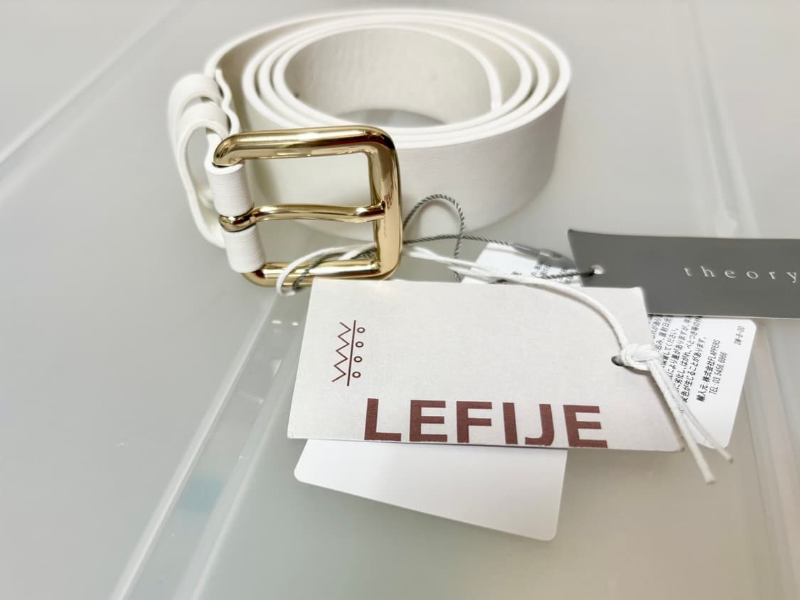 이태리 lefije 화이트 레더 벨트 새제품 상품이미지1
