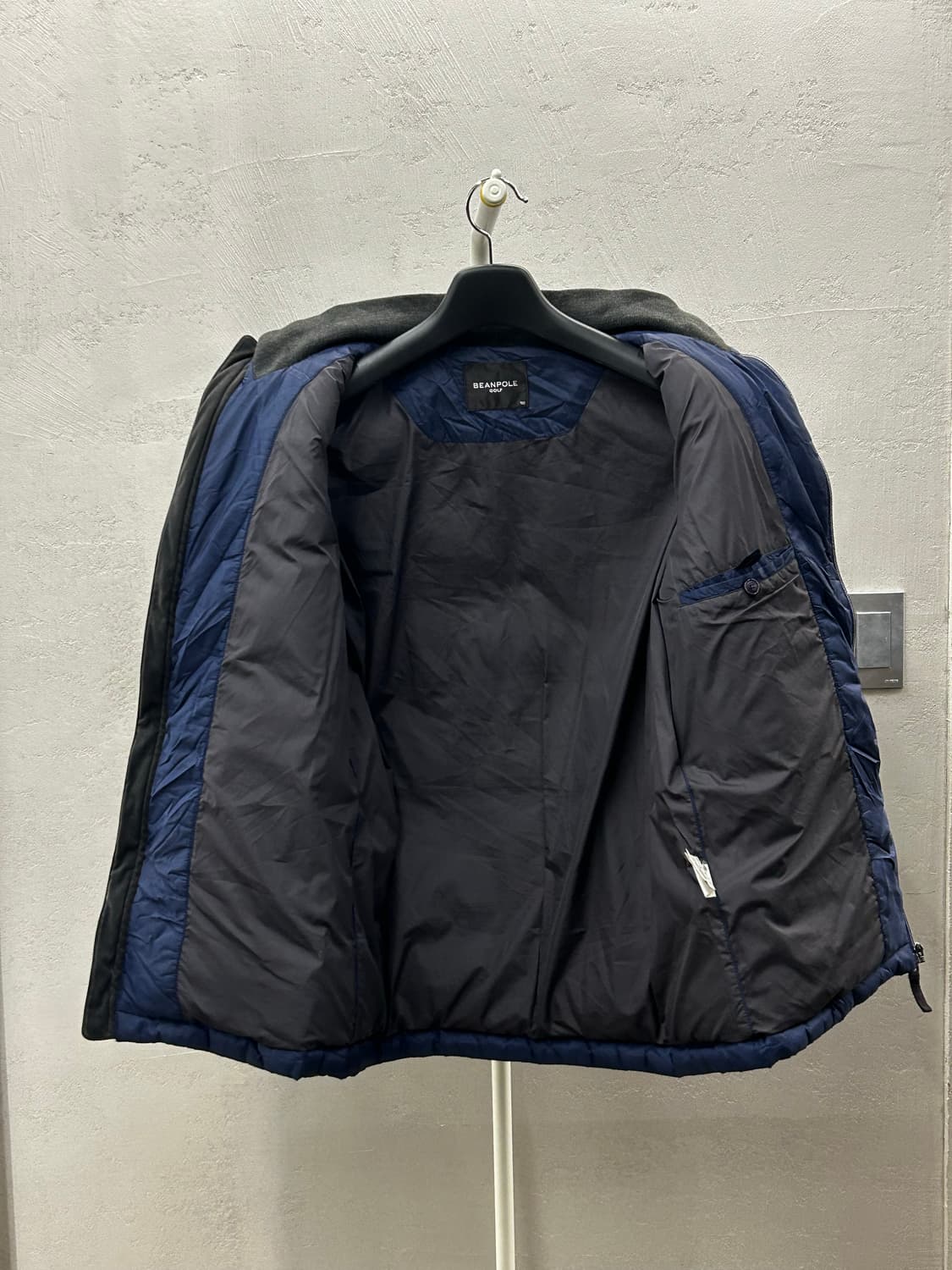 빈폴 골프(BEANPOLE) 네이비/회색 거위털 패딩 자켓 상품이미지4