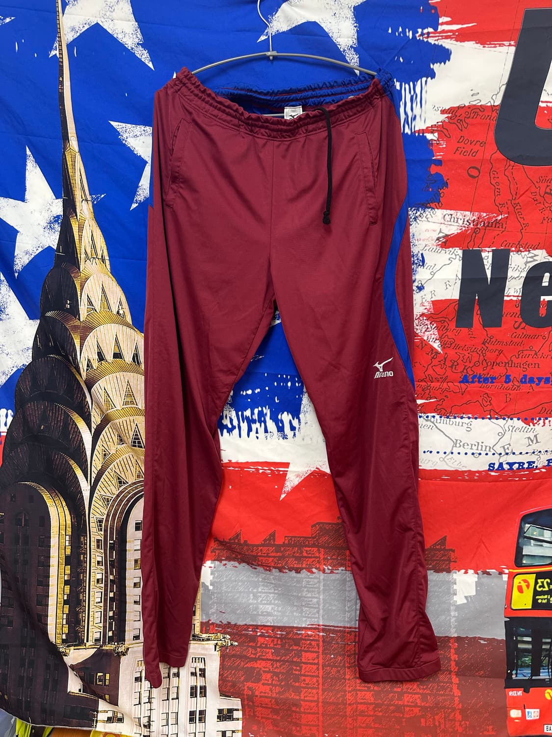 s급 일본판 미즈노 와인색 풋볼 트레이닝팬츠 XL105 상품이미지1