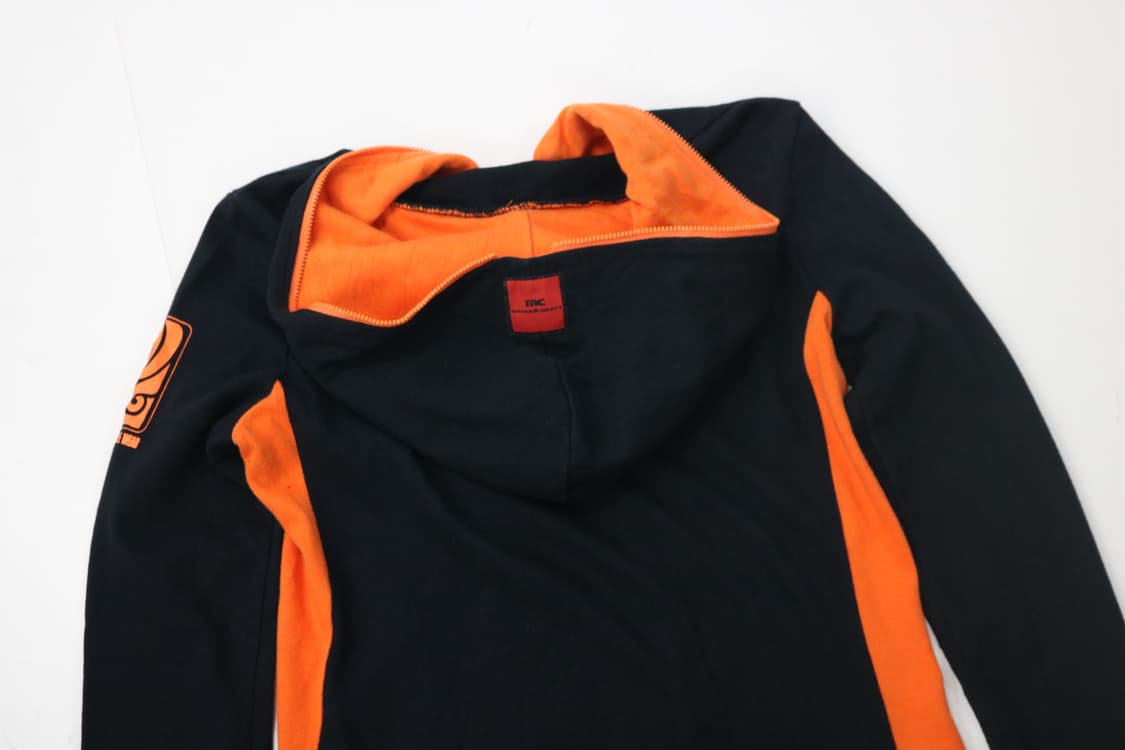 MCAMOZ&SPORT 블랙 오렌지 배색 사이드 라인 후드 집업 (M) 상품이미지7