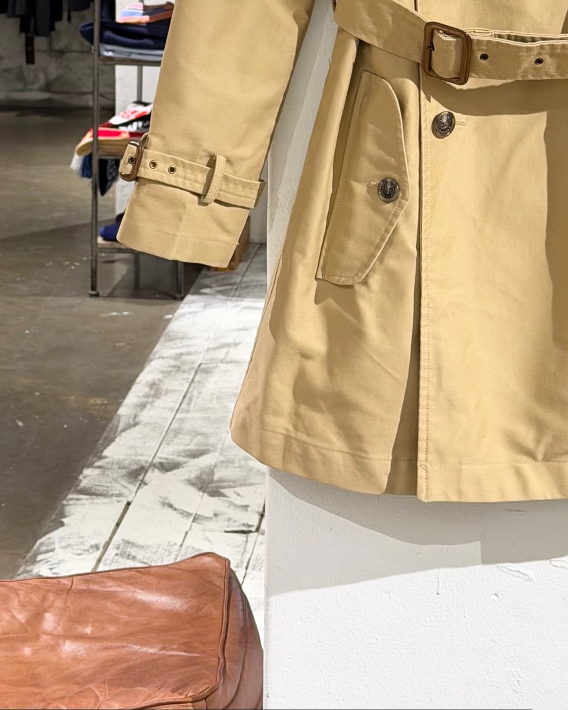 랄프로렌 베이지 더블 브레스트 쇼츠 트렌치 코트 상품이미지5