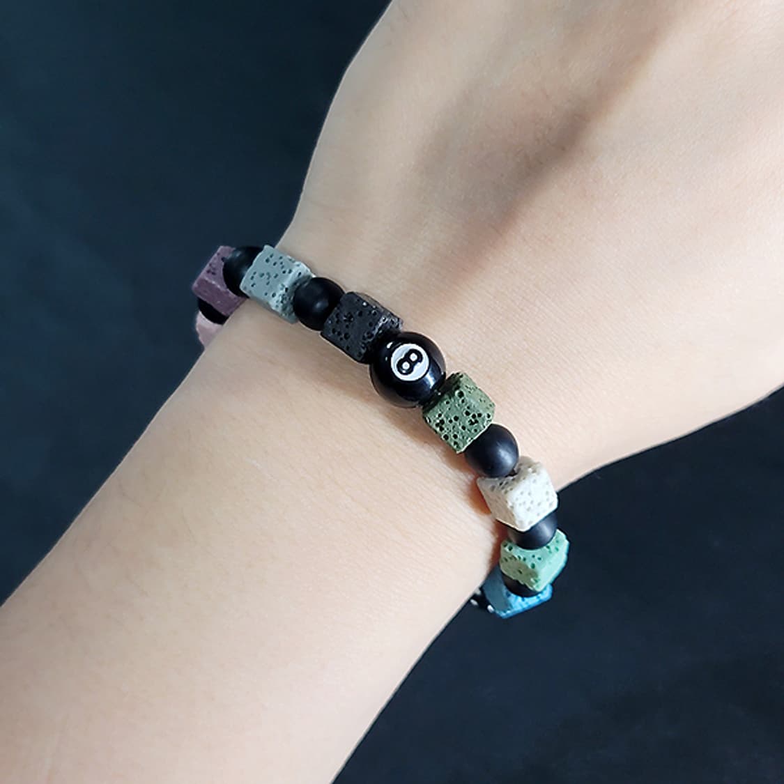 Astra8 바솔트 10mm 남자 빈티지 원석 팔찌 상품이미지6