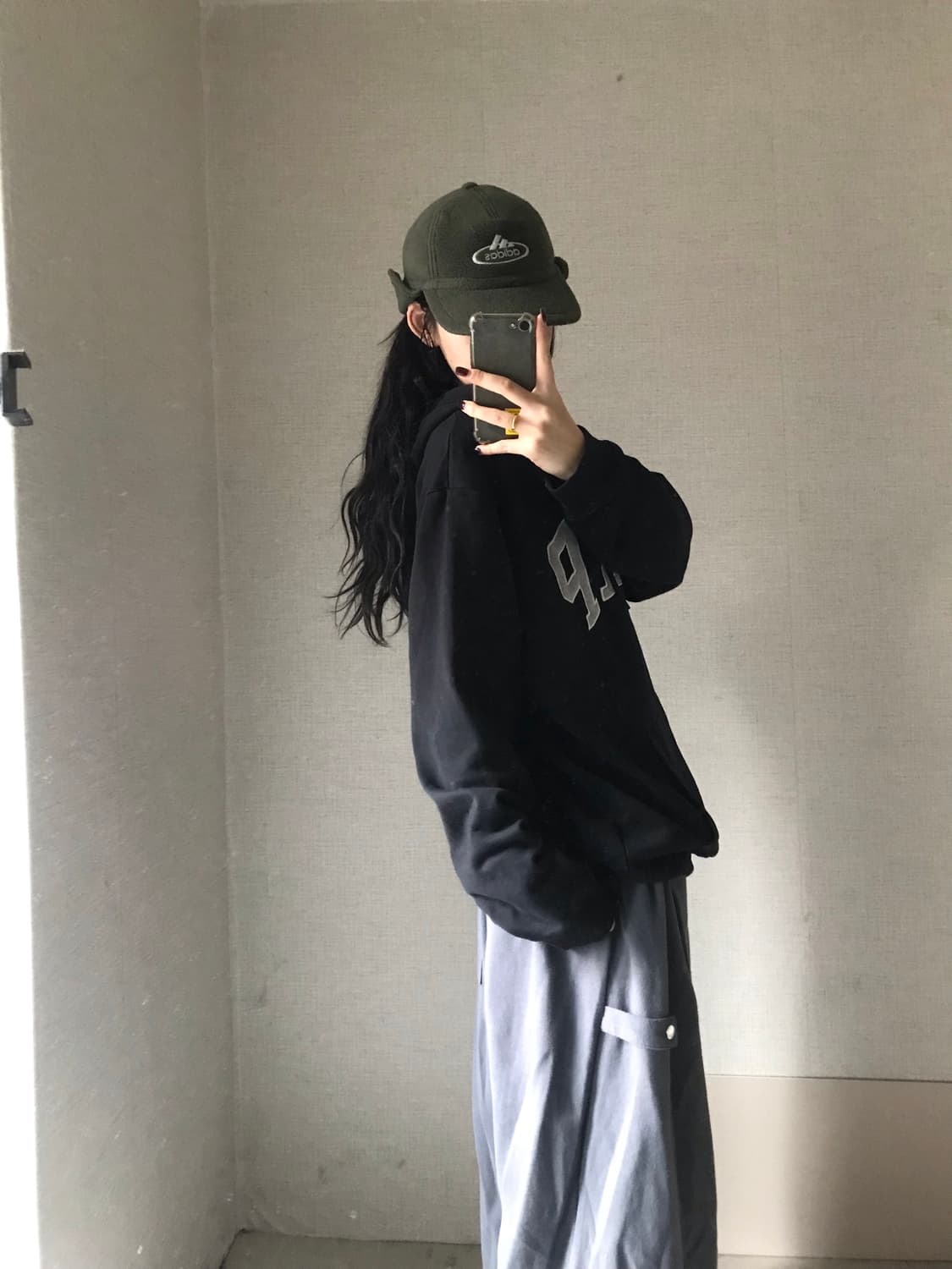 갭 블랙 오버핏 후드티 상품이미지4