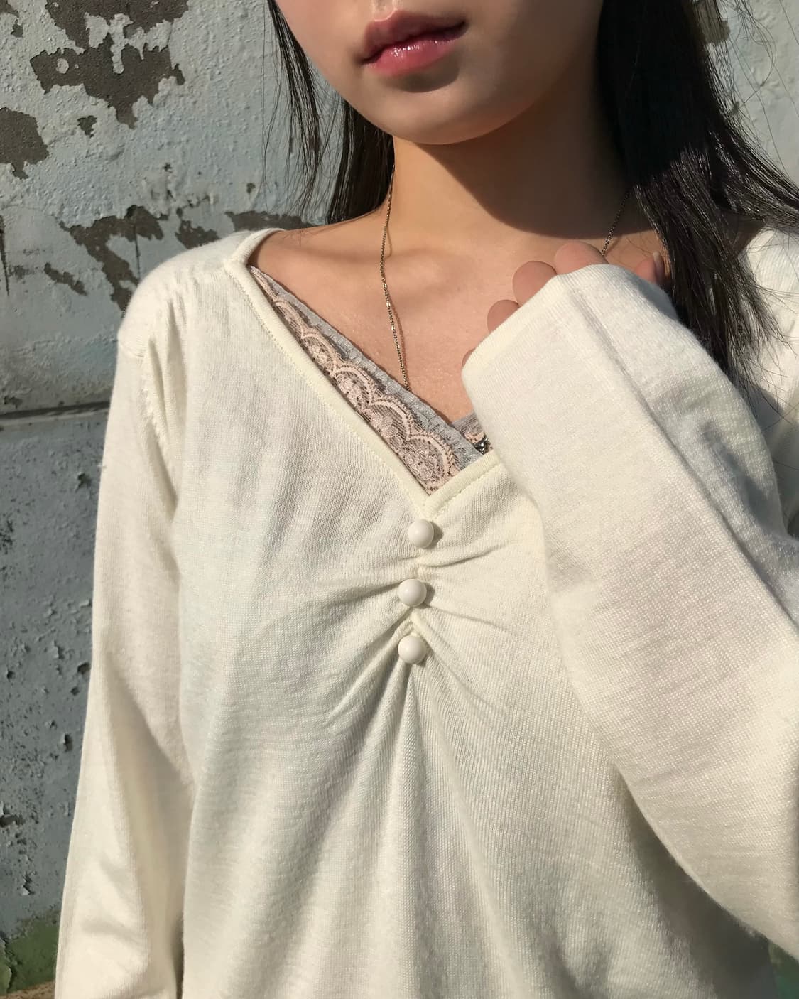 아이보리 레이스 니트 상품이미지2