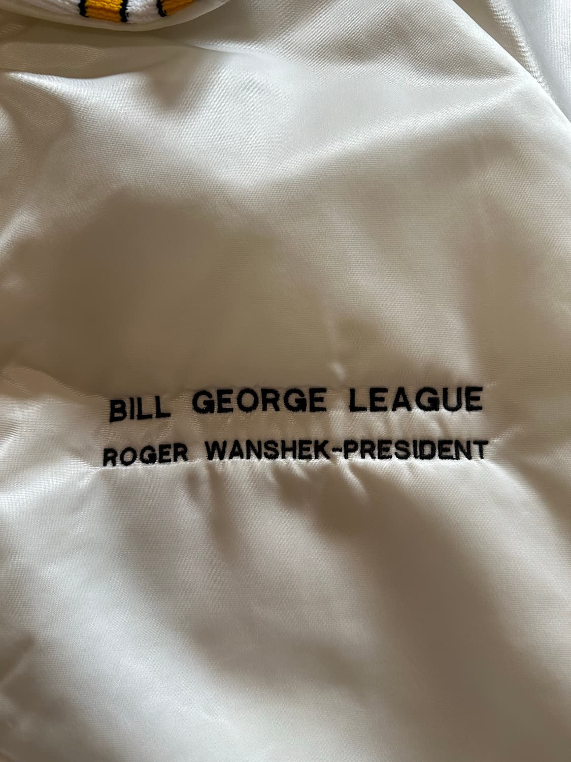 80s Harvard Clothing 화이트 새틴 바시티 상품이미지3