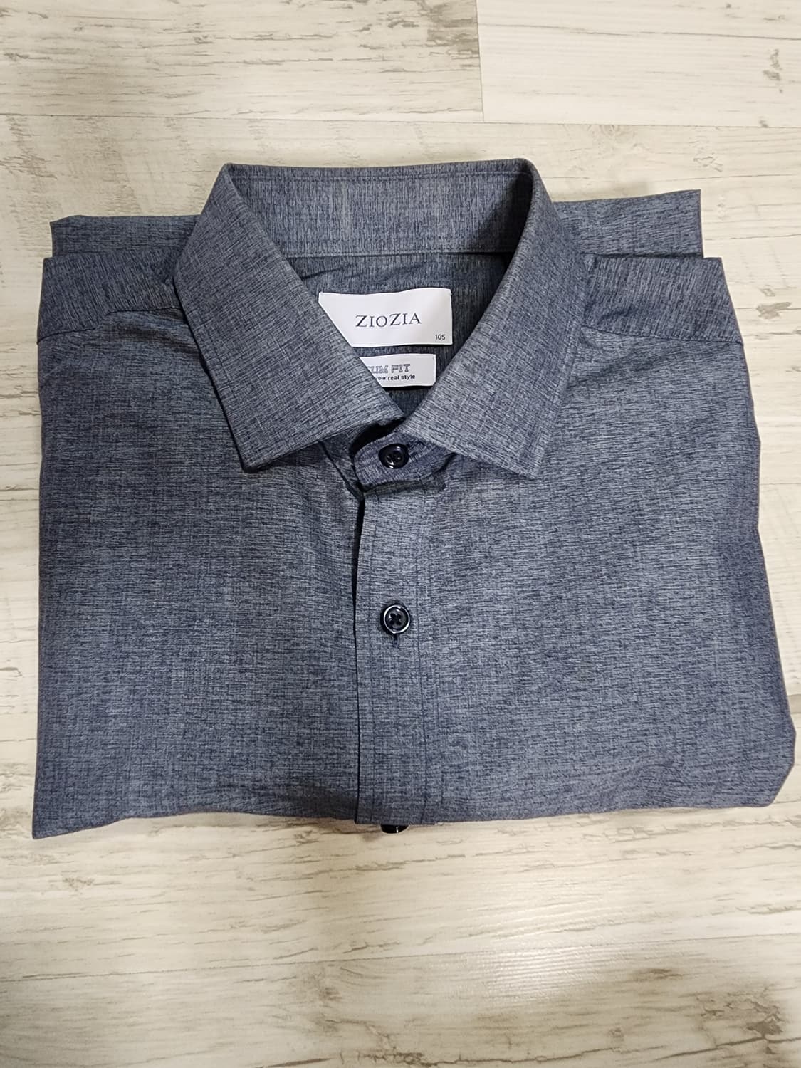 ZIOZIA 지오지아 드레스 셔츠 100~103 정장 남방 멜란지 네이비 상품이미지6