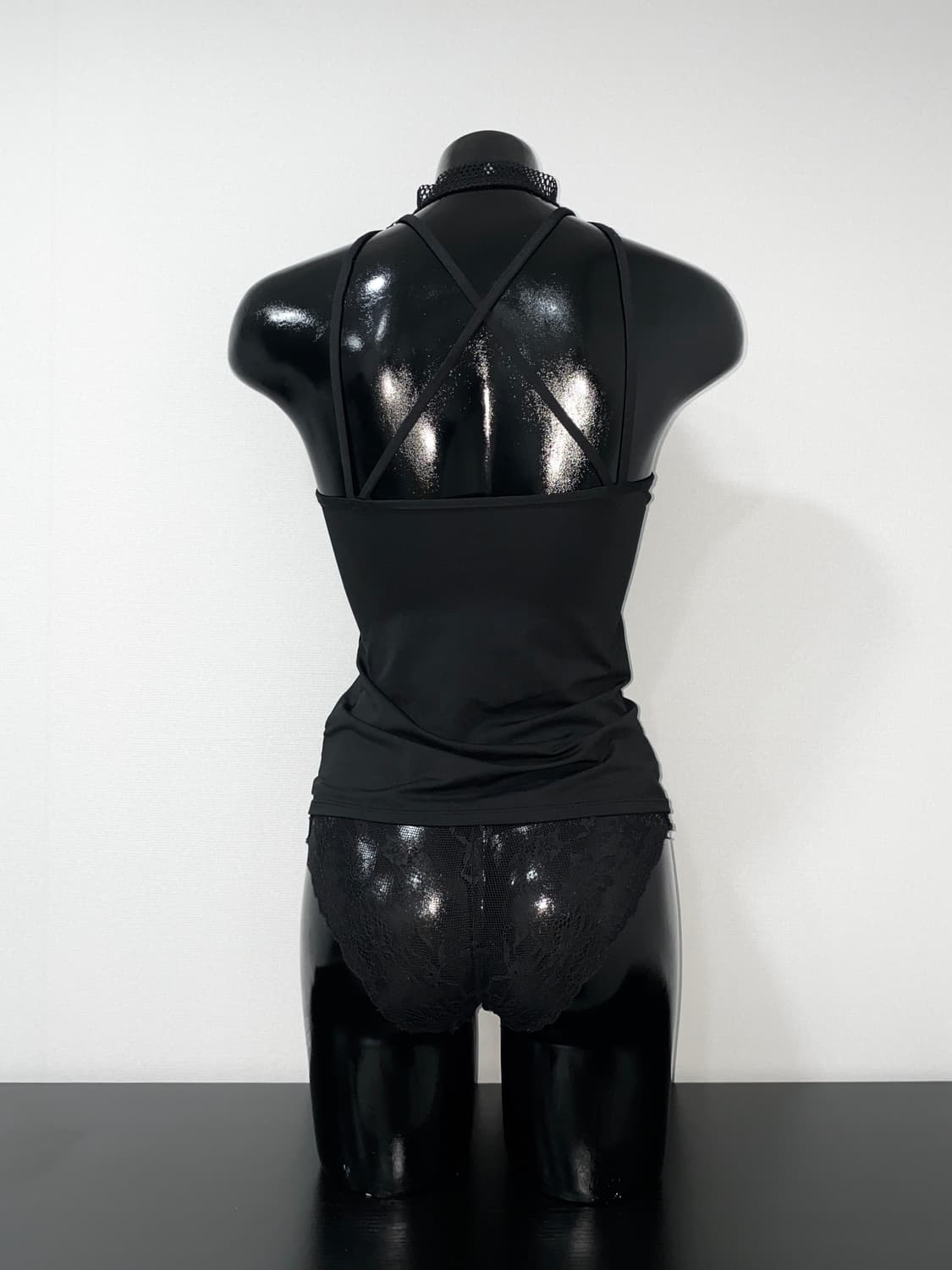 Skull Mesh Halter top 상품이미지2