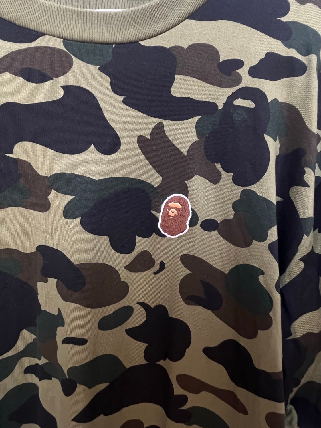 베이프 퍼스트 카모 원 포인트 티셔츠 그린 반팔 상품이미지4