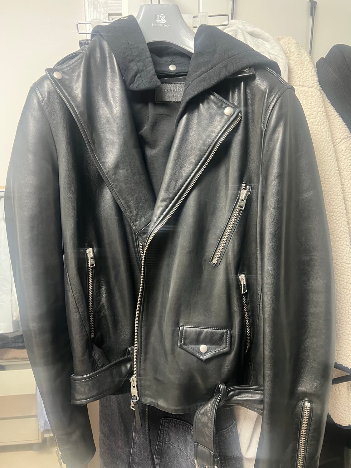 올세인츠 후드탈부착 레더자켓 상품이미지1