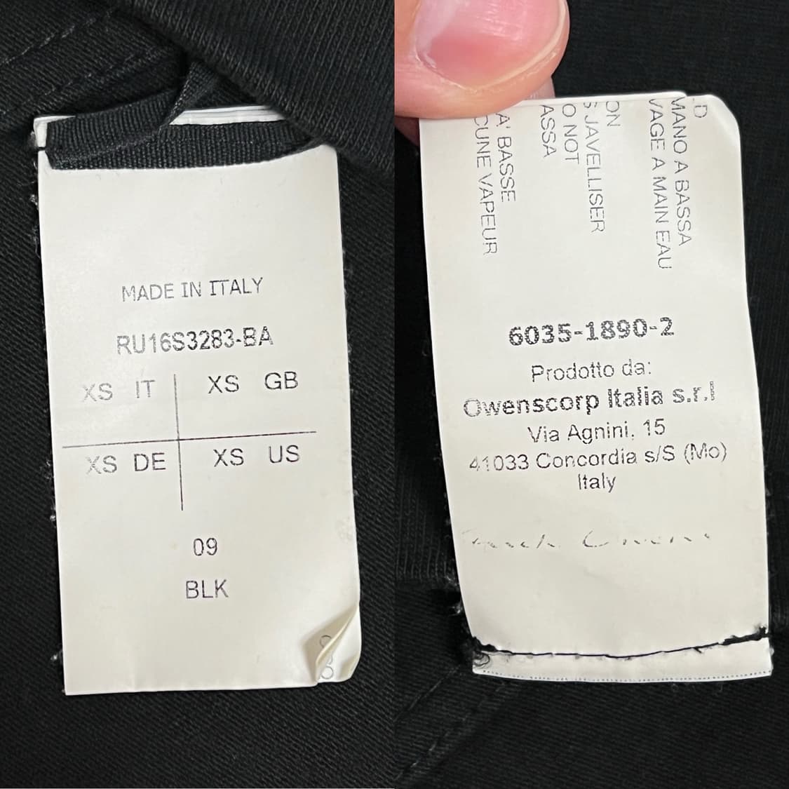 릭오웬스 16SS "CYCLOPS" 헤비 코튼 긴팔 티셔츠 롱슬리브 블랙 상품이미지8