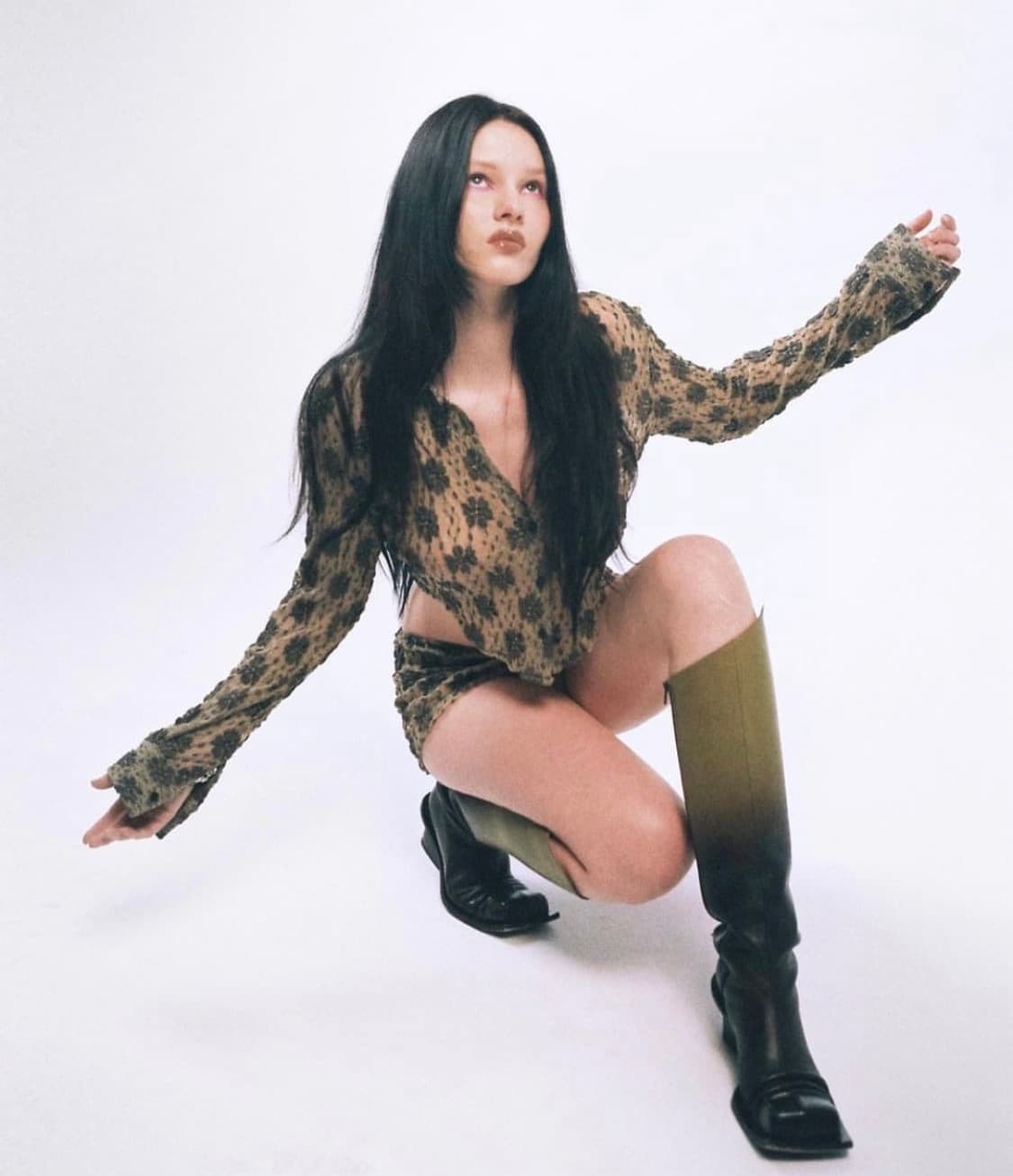 604service 레이스 크롭 셔츠 상품이미지1