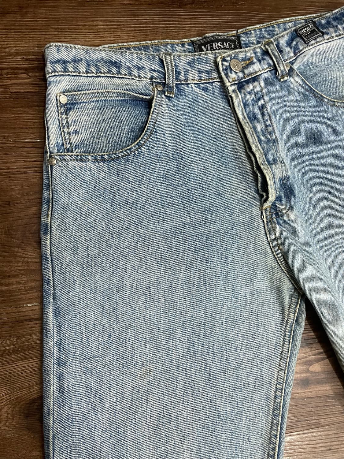 90s 베르사체 진스 꾸뛰르 메두사 은장버튼 데님 팬츠 상품이미지2