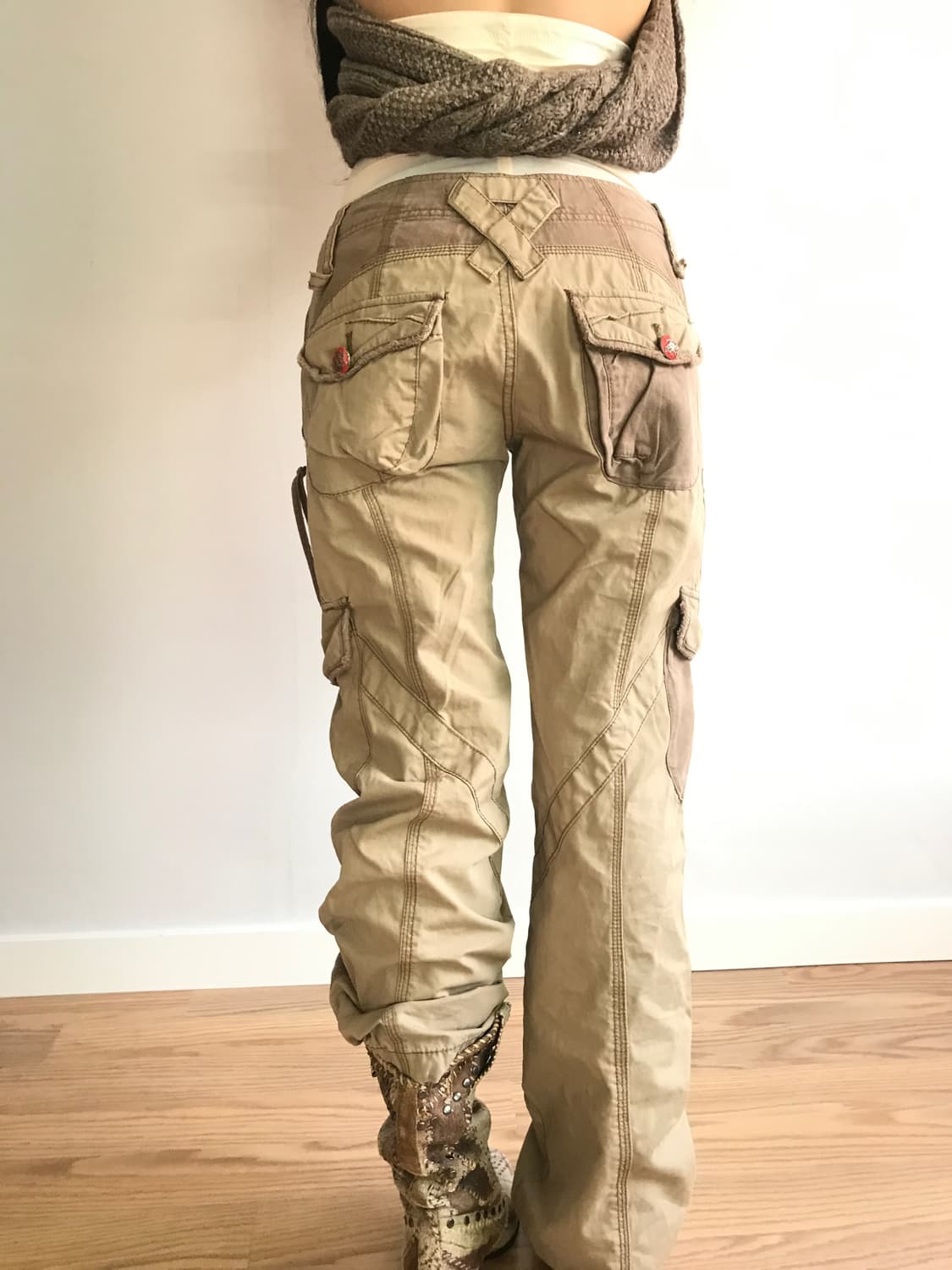 Ask beige multi pocket slim pants 상품이미지4